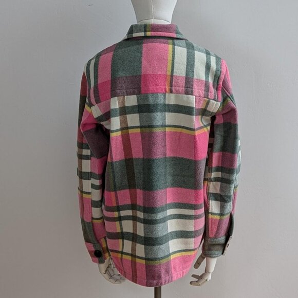 Free Assembly Pink and Green Flannel Shacket - Picture 2 of 6